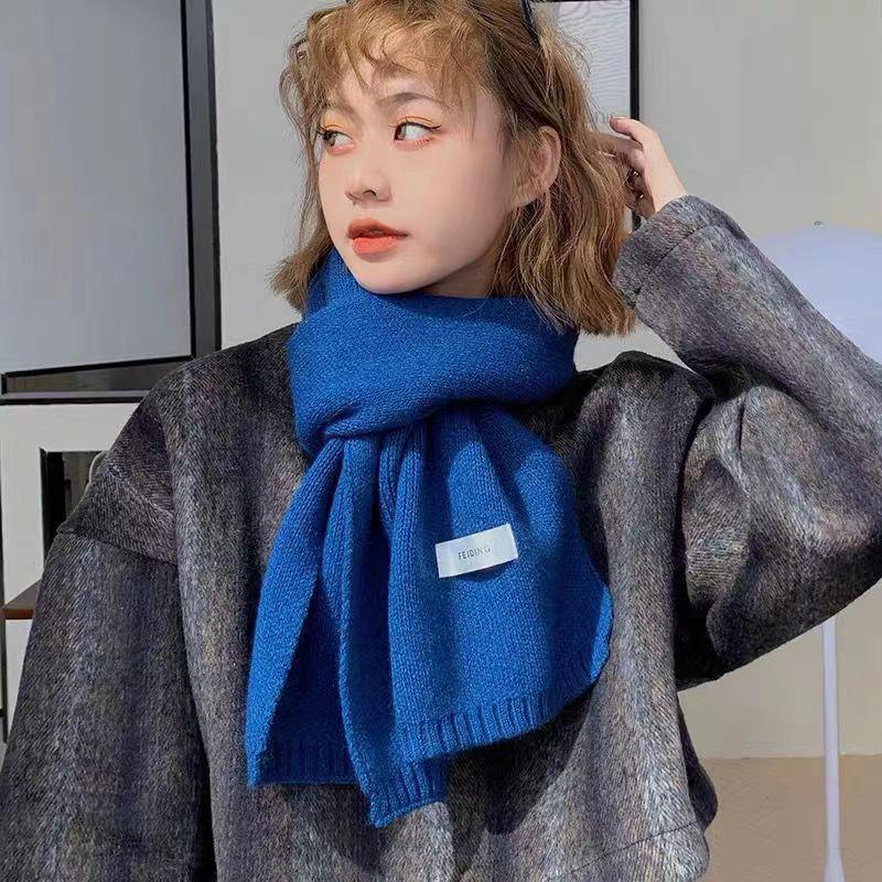Women Cashmere Blend Scarf Women Winter Warm Thicken Luxury Solid Color Shawl Wraps Female Warm Thick Wool Neckerchief Blanket