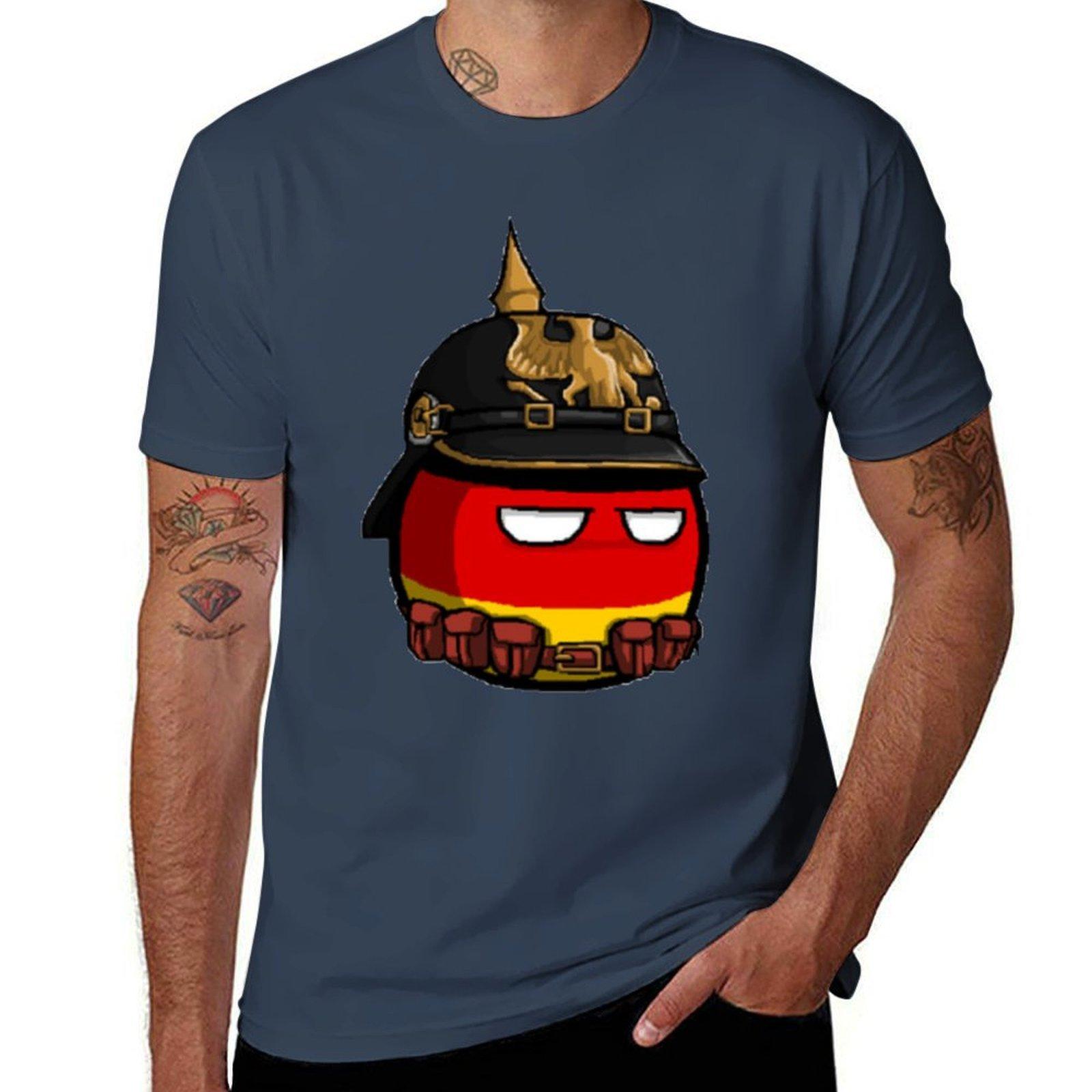 GerUnisexyball (Countryball) TShirt Novelty Print Casual Tee Shirt S