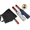 New Umbrella Automatic Double Layer Umbrella 10 Bone Wind Resistant Wooden Handle Triple Fold Settings Umbrella