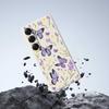 For Samsung Galaxy S25 Case Purple Butterflies Pattern Printing Straight Edge TPU Phone Back Cover