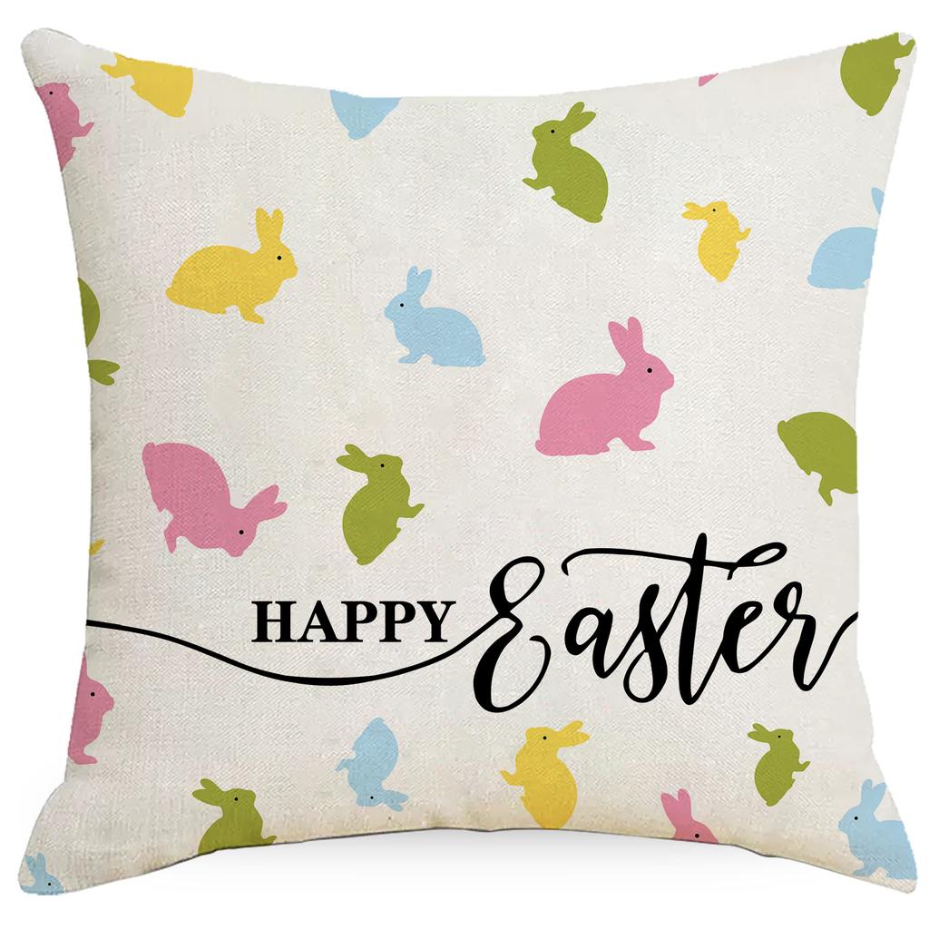 Easter Spring Pillow Case Line Print Sofa Pillow Living Room Bedroom Car Cushion