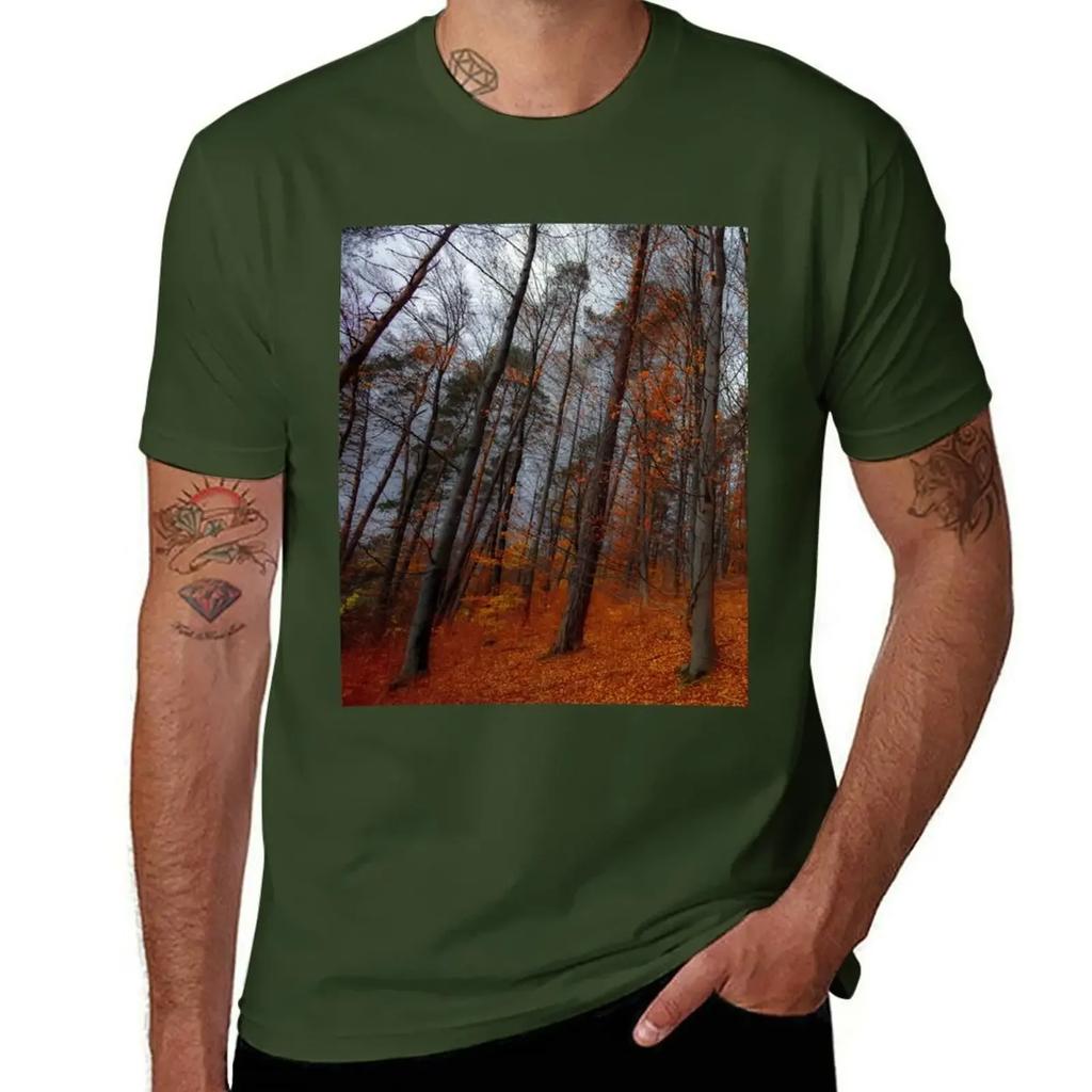 Forest in the Fall T-Shirt Short sleeve tee Blouse korean fashion clothes