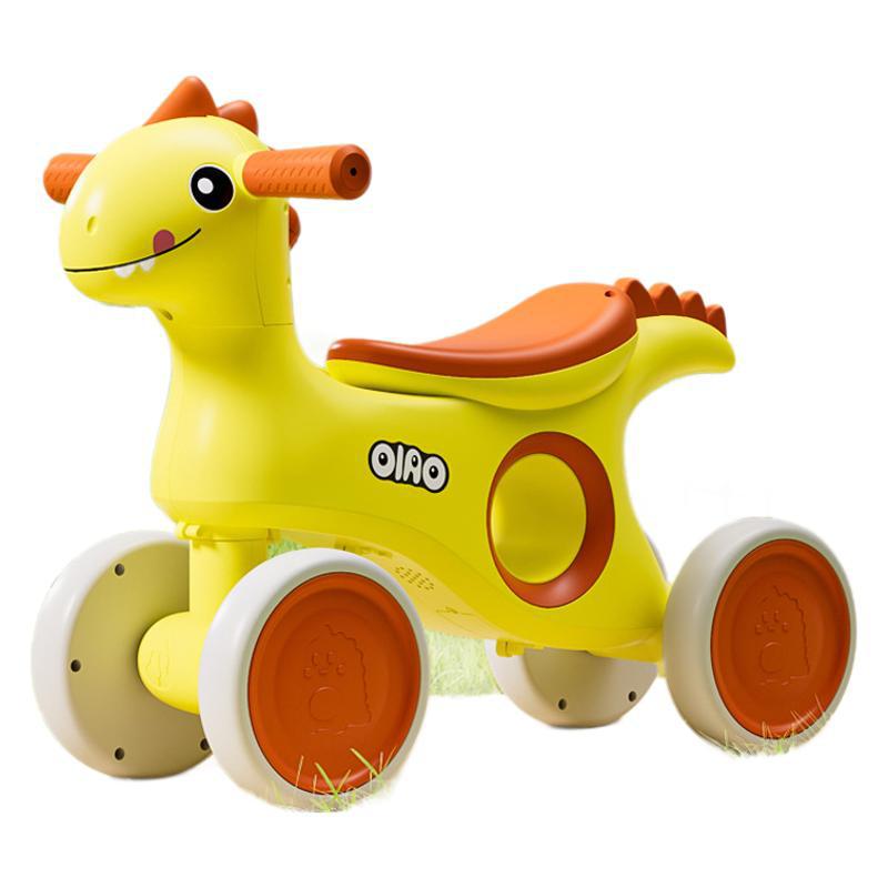 Kinderen Dinosaur Evenwichtsfiets: 4-wielige loopfiets voor 1-6 jarigen, Anti-kantel ontwerp