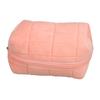 Women Makeup Storage Bag Large Capacity Soft Plush Zipper Closure Checkered Cosmetic Bag 