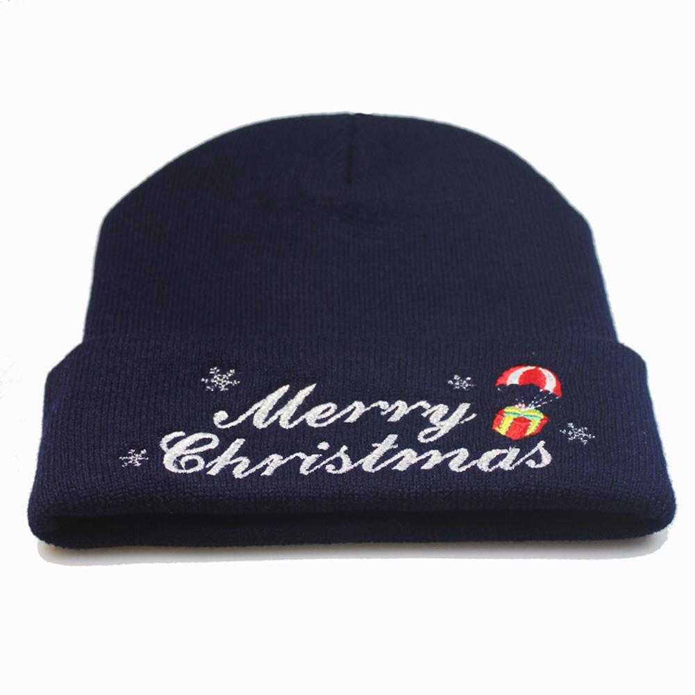 Universal Winter Knitting Wool Hat Warm Merry Christmas Embroidered Knitted Hat
