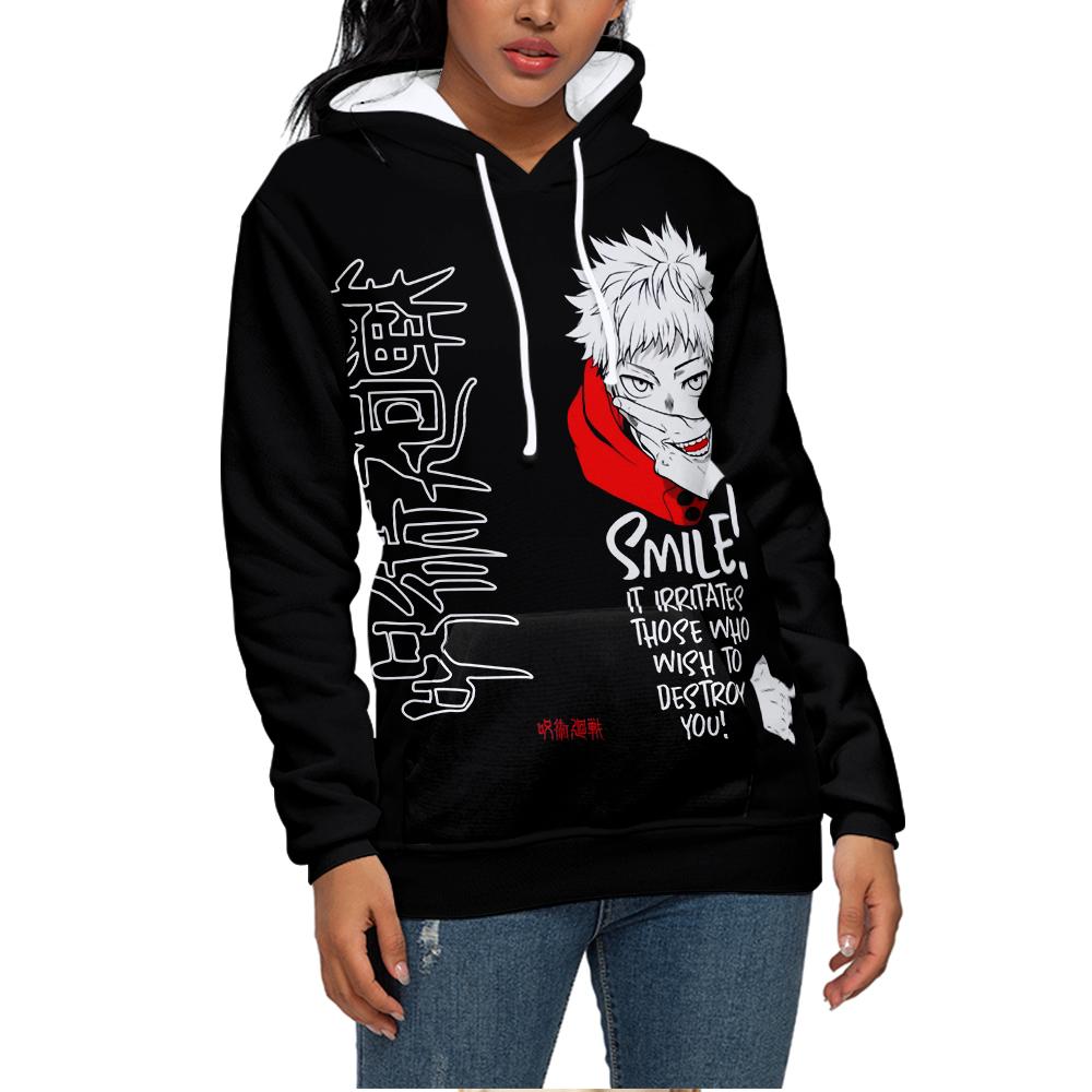 Men Women's Fleece Hooded Jujutsu Kaisen Printed Spring Autumn Pullover Sweatshirt Fashion Hoodie Casual Hip Hop New Men Tracksuit Streetwear