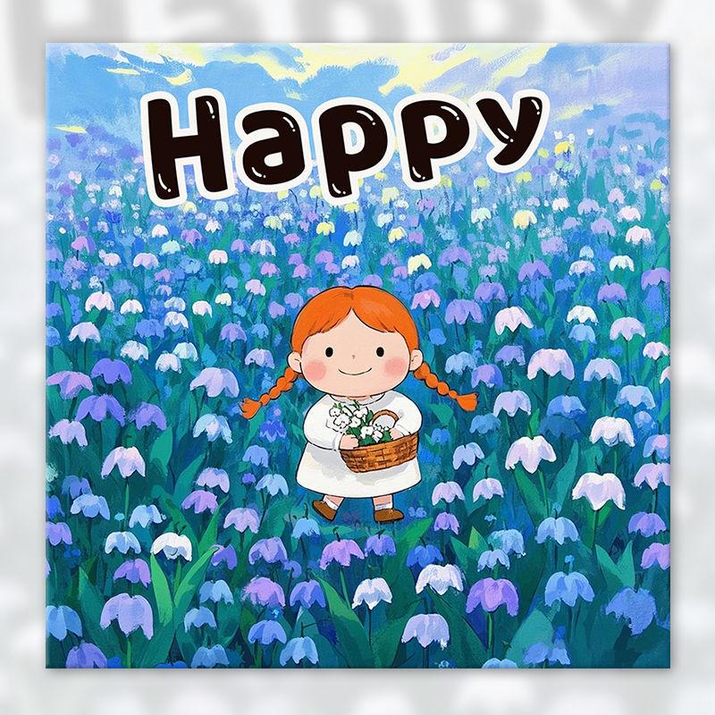 

Набор для рисования акриловыми красками своими руками - Цветы ландыша 20x20cm Beginner Friendly