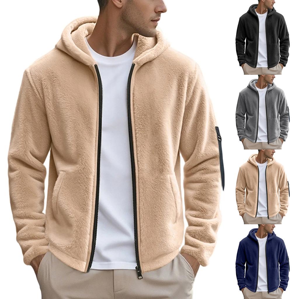 Herren Wende Kapuzen Reißverschluss Jacke Lockerer Schnitt Street für Herbst Winter