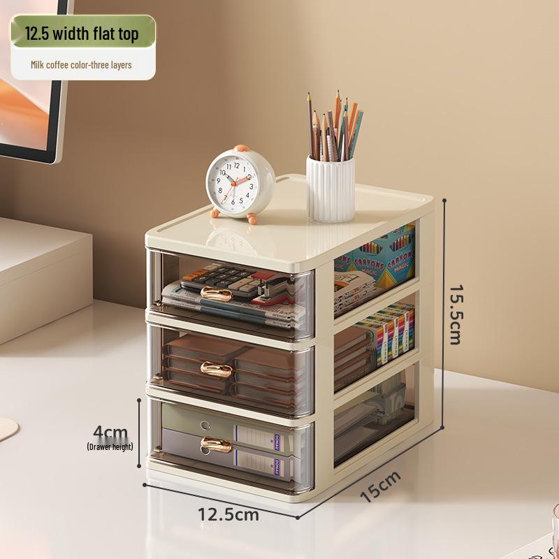 Transparent Multi-Layer Drawer Organizer for Office Desk Supplies