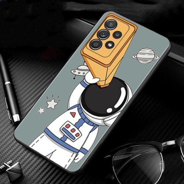 Niedlichen Cartoon Astronaut Hand Fall Für Samsung Galaxy A51 A71 A01 A11 A21 A21s A31 A41 A72 A52 A42 A32 A22 a12 A02 A02s F42 Shell