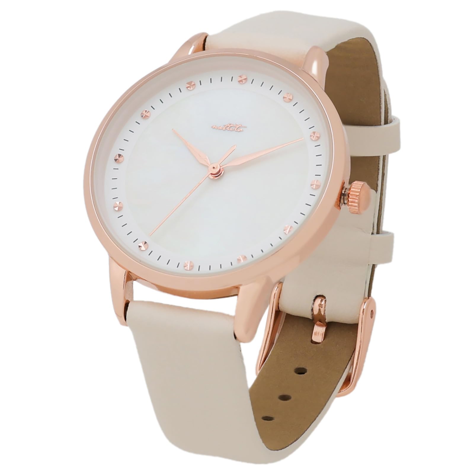 

[Полевые работы] ST287-1 Женские аналоговые часы с кожаным ремешком, Белые