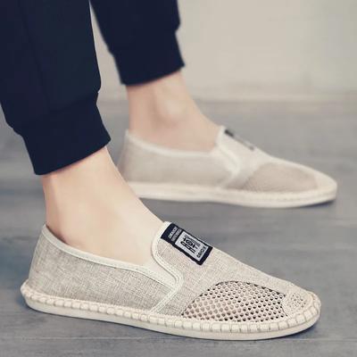 Summer Espadrilles Breathable Casual Flats Shoes Mens Linen Loafers Fashion Slip On Canvas Shoes Fisherman Driving Footwear