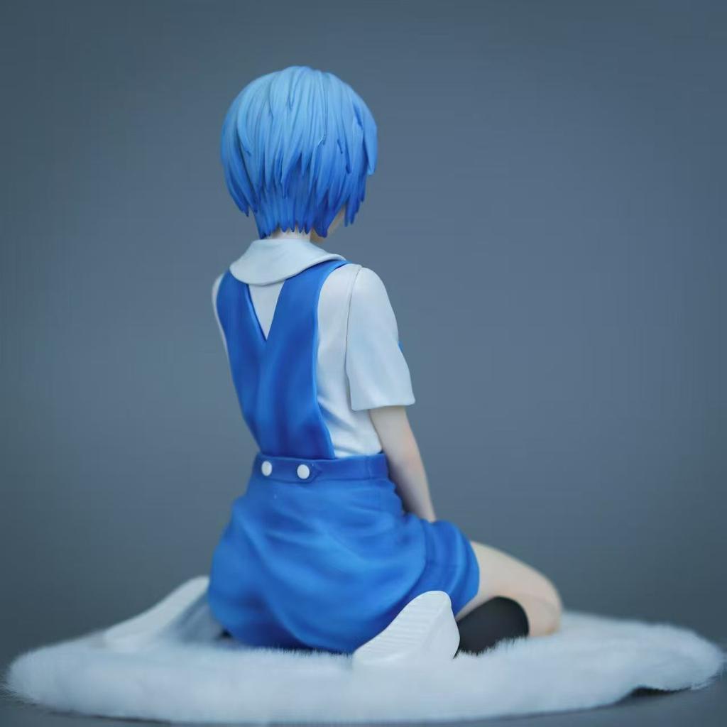 In stock Evangelion girl Rei Ayanami 5.51Inch/14cm can move PVC Sit posture In-vehicle sexy Temptation Cute figure Toys Presents