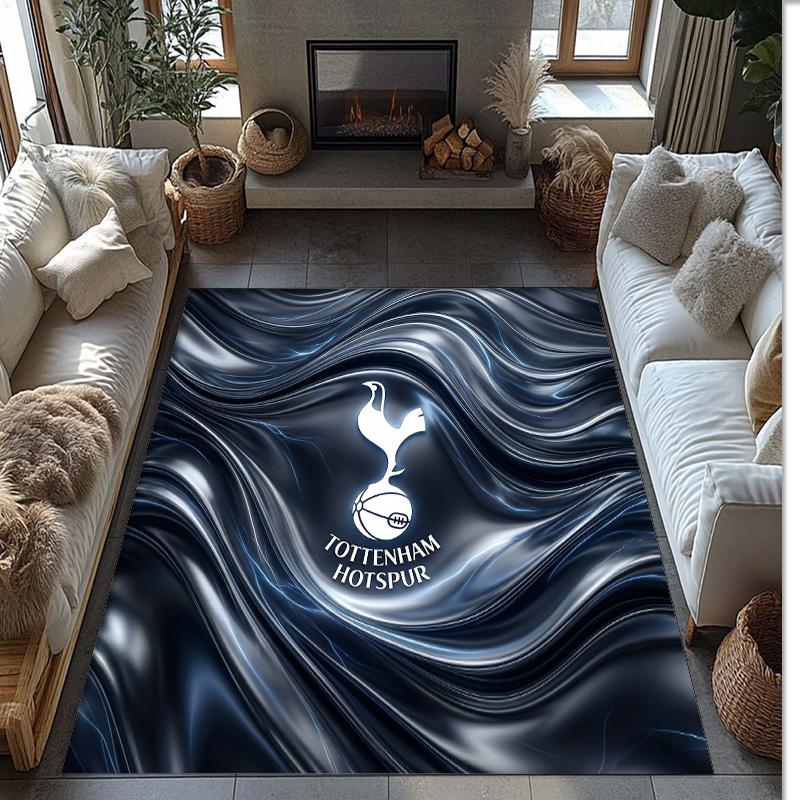 Tottenham Hotspur Bedrukte Flanellen Vloerkleed Antislip Zacht Polyester Vloerkleed Binnen Decoratie Mat voor Slaapkamer Woonkamer Bank