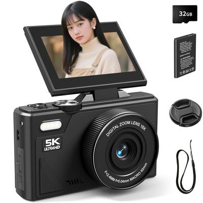 SRVR Compact Digital Camera Transfer Instantly Send Memories of School Trips and Travel To Your Record Uninterrupted 5K Video with the Included 32GB