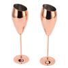2pcs Copper Champagne Flutes Set Sturdy Thick Bottom Stainless Steel Brass Plated Champagne Glasses