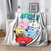 2026 Nuova Collezione Cartoni Animati Anime BT21 Adorabile Coperta Ultra Morbida per Bambini Coperta da Divano Perfetta per Viaggi Divani Picnic
