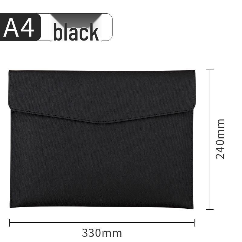 A4 Leather Korean Style Large Capacity Magnetic Snap File Folder