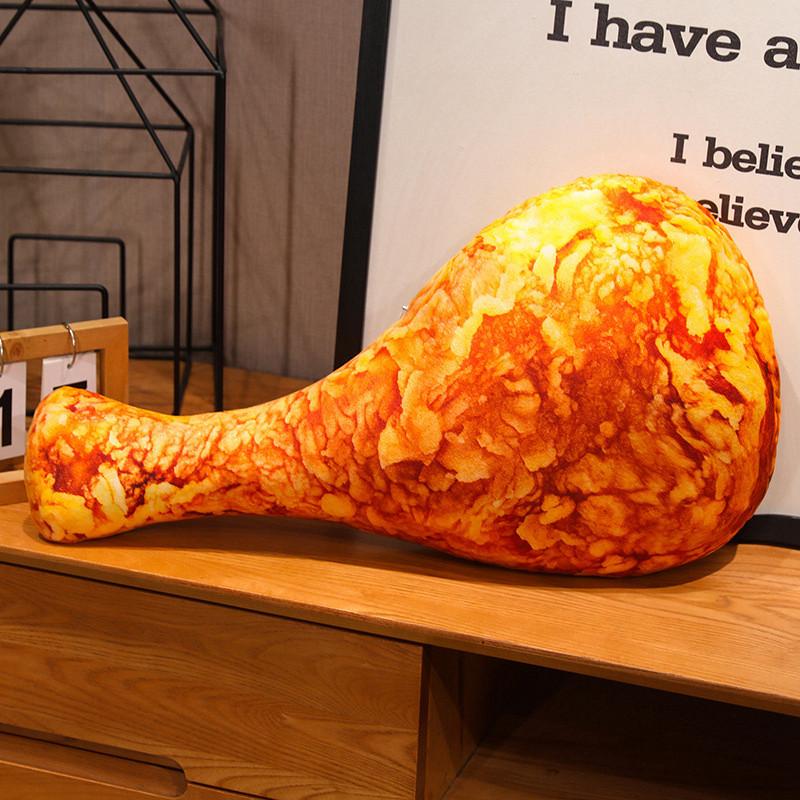 Cartoon Chicken Leg Doll Nap Pillow Stuffed Colorful Fried Chicken Pillow Doll Plush Toy Simulated Crispy Chicken Leg