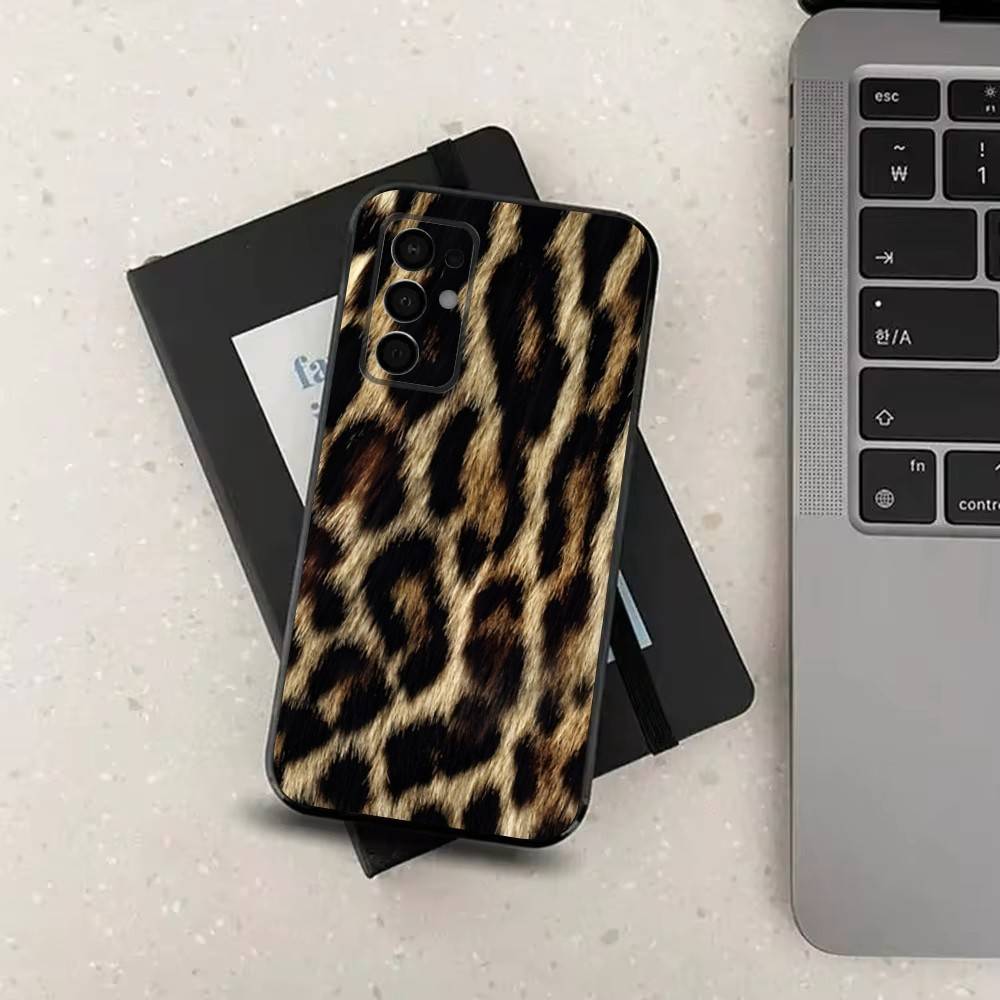 Fashion Art Leopard Print  Phone For Samsung Galaxy A53,31,52,72,41,22,73,32,71,Note,J7,8,9,5G Soft Black Silicone Case