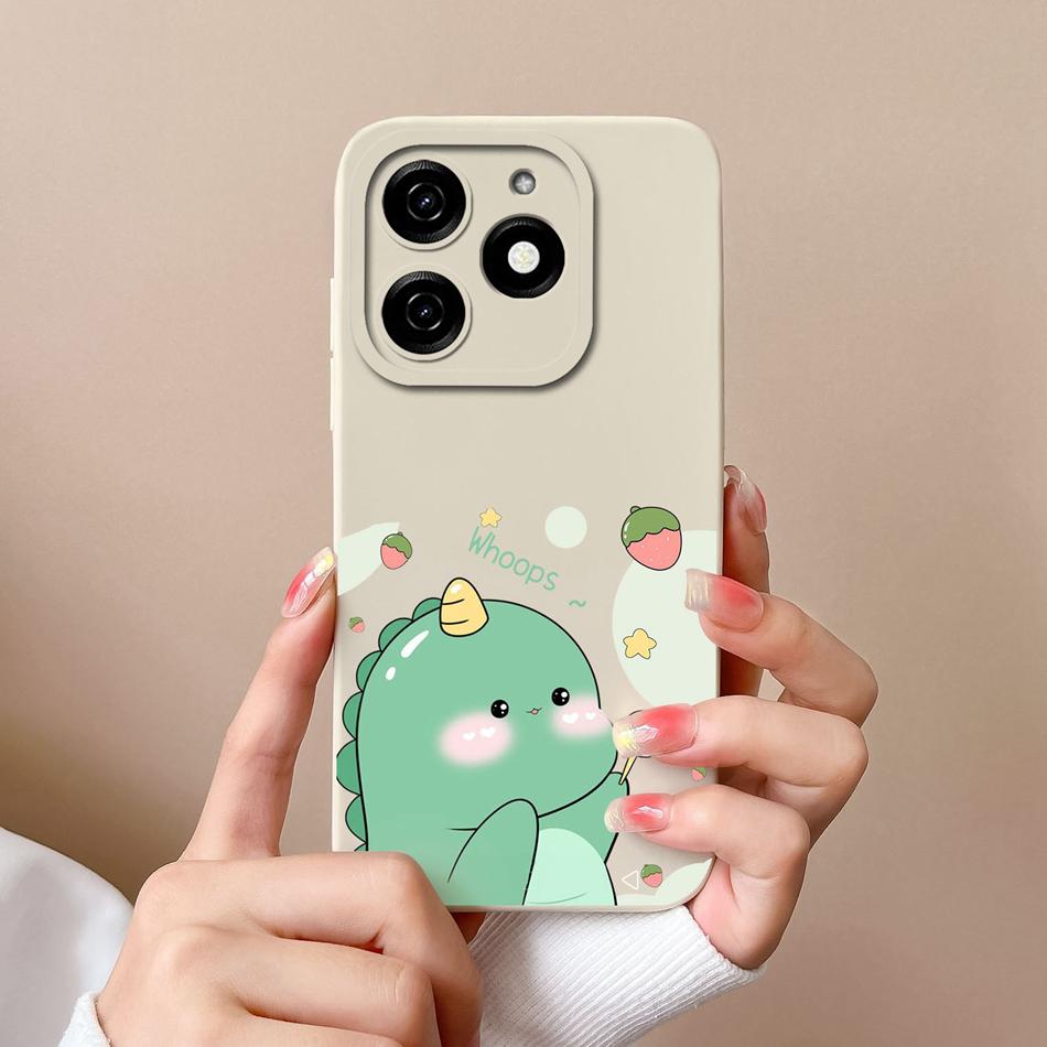 Dinosaur Case For infinix Smart 8 Pro Plus Soft Back Cover Comfortable Liquid Silicone High Quality Phone Housing For Smart8 HD