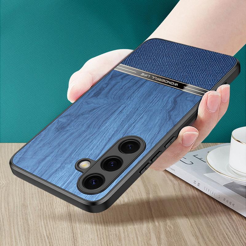 Stoßfestes Business-Ledergehäuse für Samsung Galaxy S25 Ultra S24 S23 Plus S22 S21 A16 A55 A25 A15 A35 Objektivschutz Weiche matte Rückseite