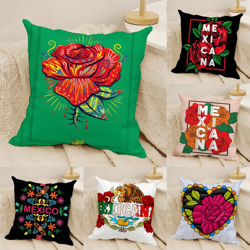 M-Mexicana Aesthetics And Art Pillow Case Linen Cushion Covers For Decorative Sofa Home Pillows Case Car Chair Pillows Cases