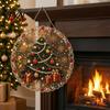 Christmas Tree Ornaments Acrylic Hanging Ornament, Faux Pearl Art DIY Painting Decorative Garden Suncatcher, 20cm Glowing Holiday Window Decor
