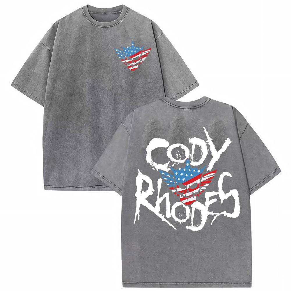 Cody Rhodes American Nightmare Vintage Washed Tee Shirt Unisex Women Casual Cotton Oversized Tshirt Harajuku Short Sleeve T Shirts