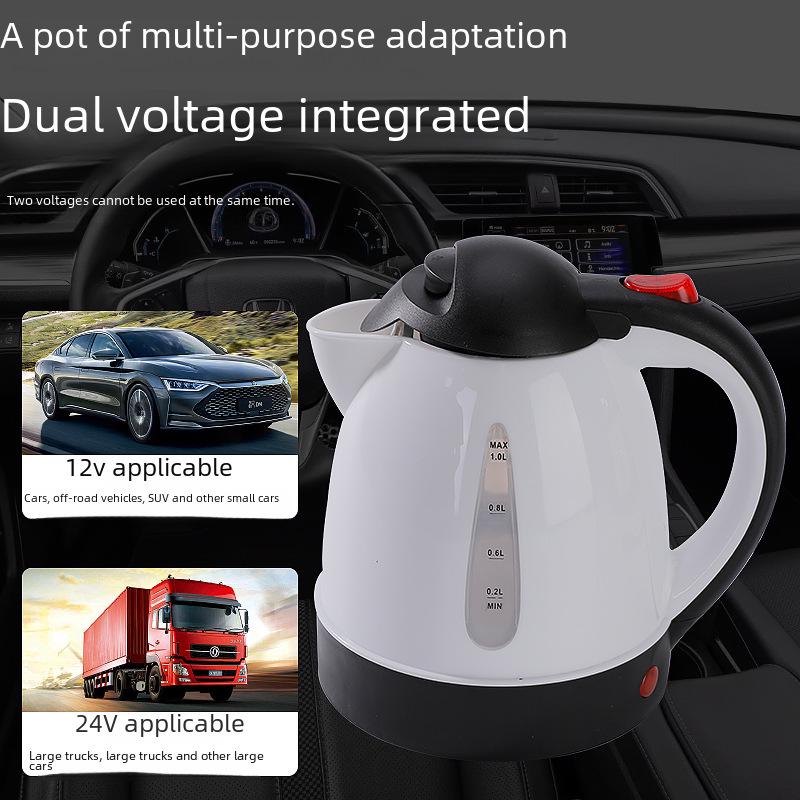Portable Car and Truck Electric Kettle with 12V/24V Adapter for Tea and Boiling Water