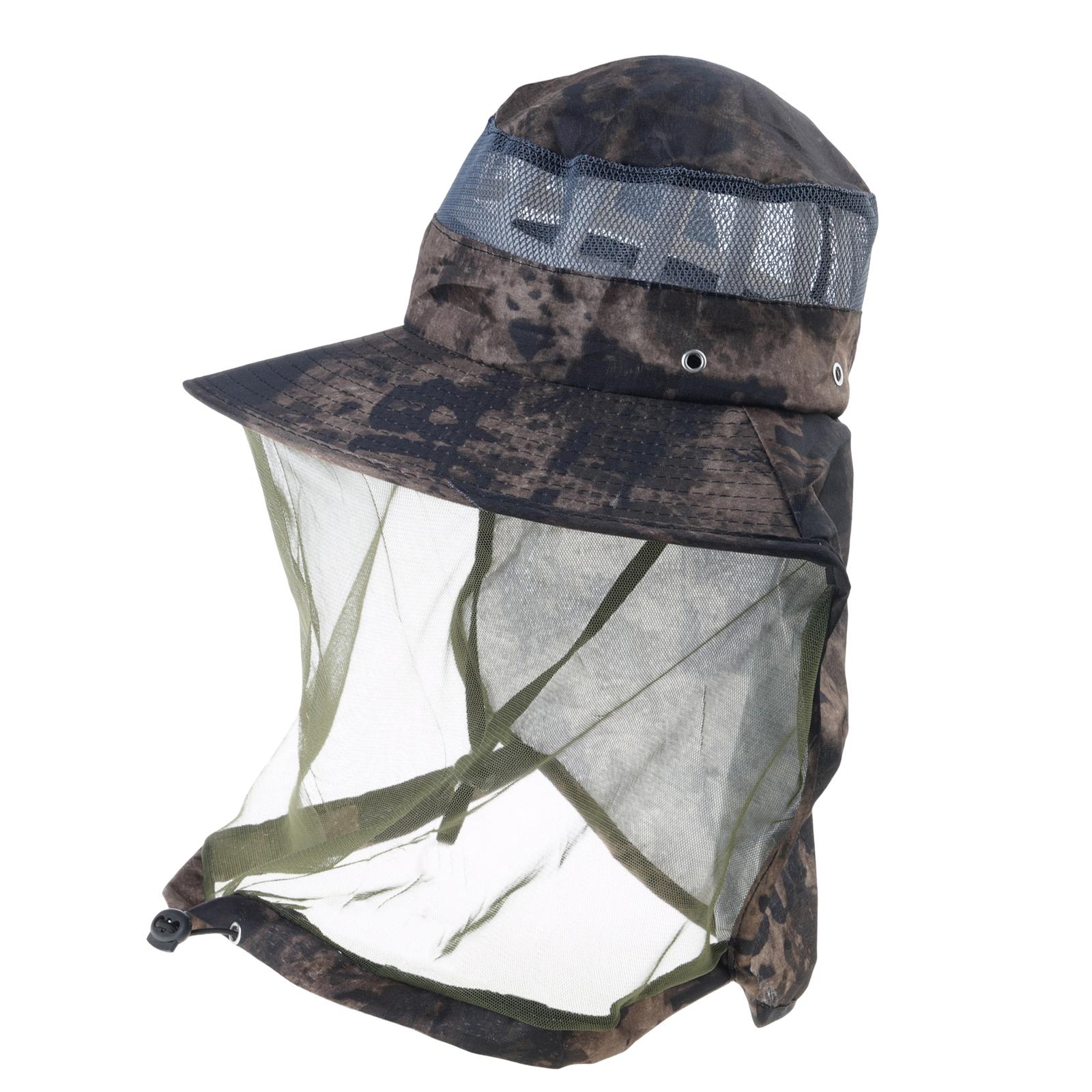 

UPF50+ Breathable Bugs Guard Fishing Hat Adjustable Head Net Protection For Men Summer Gardening Beekeeping Trip коричневий