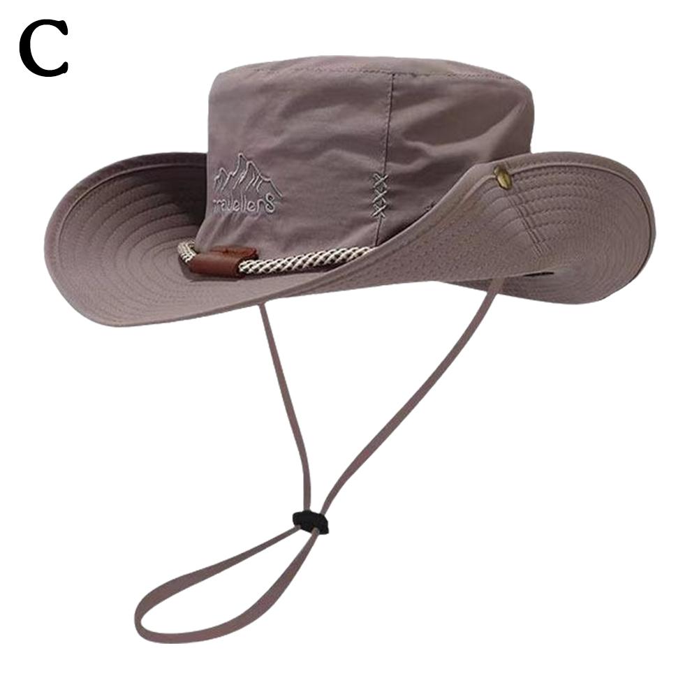 Summer Men's Sunshade Cap Waterproof Quick-drying Breathable Wide Brim Anti-UV Adjustable Outdoor Fishing Hiking Fisherman Hats
