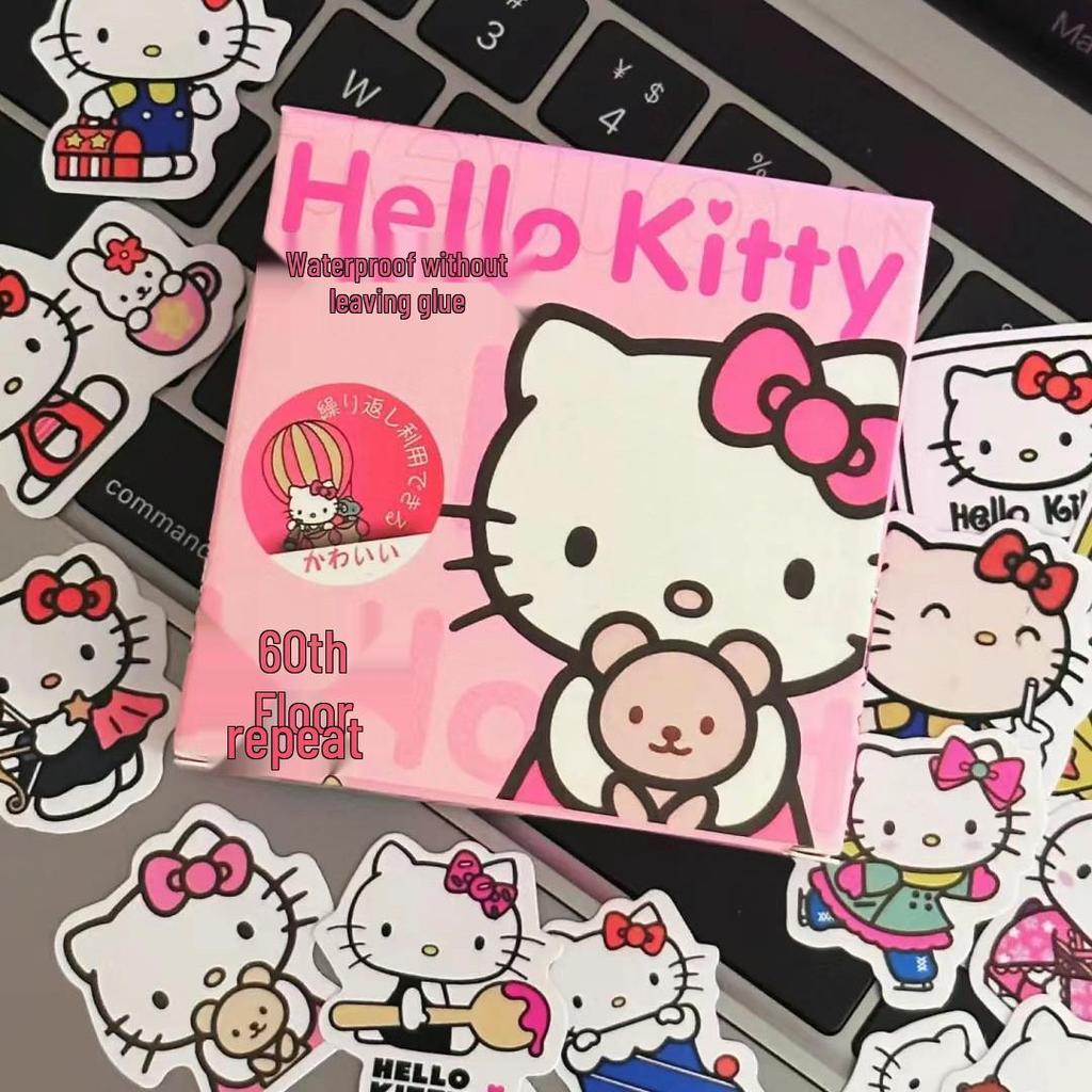 Sanrio HelloKitty Creative Kate Cat Anime Sticker Gift Box - High-Value Decorative Stickers