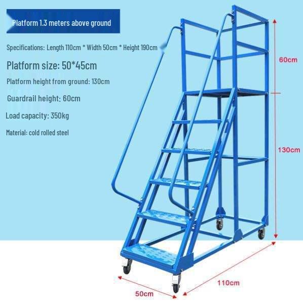 Mobile Extendable Ladder Truck for Warehouse and Supermarket Use