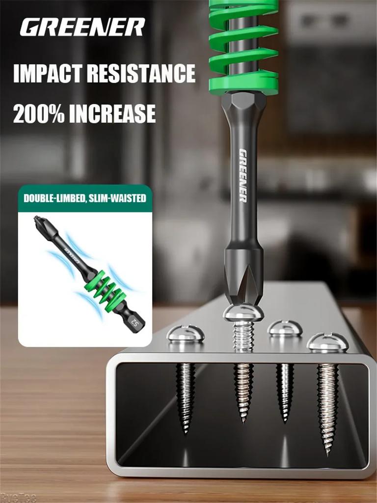 Serrated Non-slip Electric Screwdriver Spring-loaded Buffer Crosshairs Battery Screwdrivers with Rainbow Plug-in Card Tool Parts