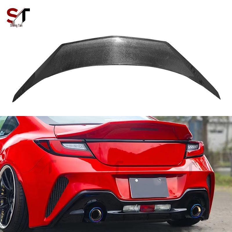 

Carbon Fiber Rear Spoiler Diffuser, No-Drill Ducktail for Toyota GR86 & Subaru BRZ. Fiberglass