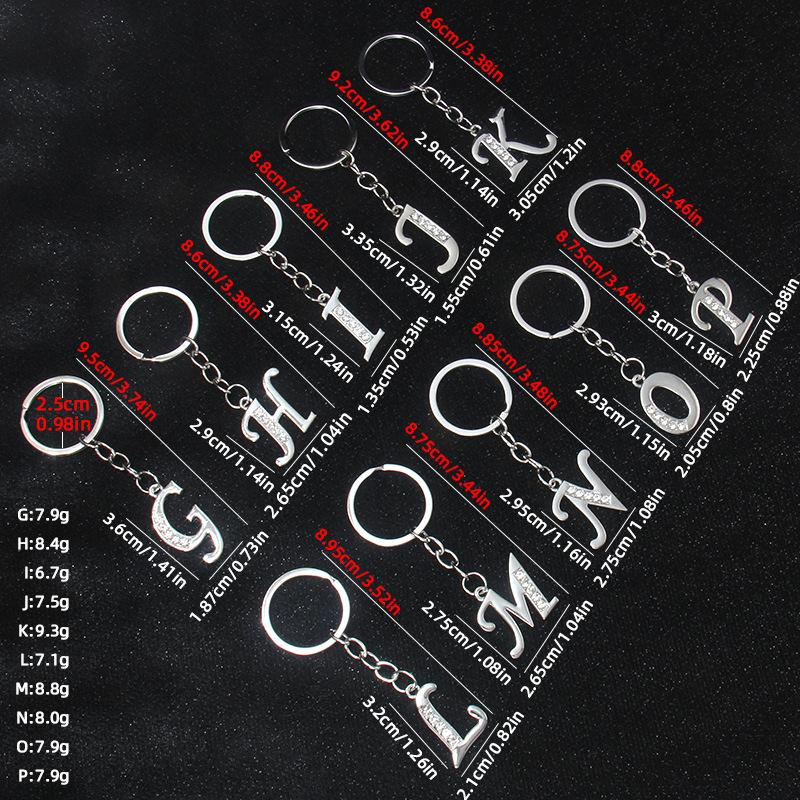 Simple Personality 26 Letters Versatile Keychain European and American New English Creative Luggage Keyring