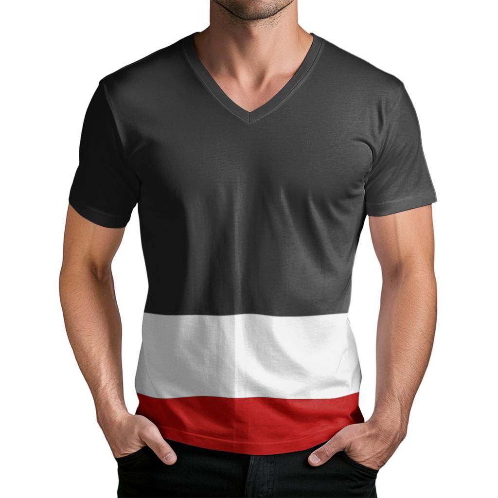 Men's Fashion Printed V-Neck Short Sleeve T-Shirt