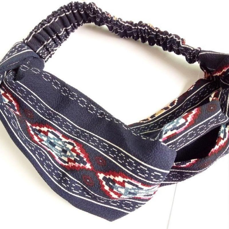 Bohemian Style Elastic Headbands  Cross Floral Turban Girls Flower Hairbands Striped Headwrap Hair Accessories for Women