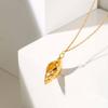 Ocean Wind Stainless Steel Flat Cross Chain Conch Gold Necklace 2302
