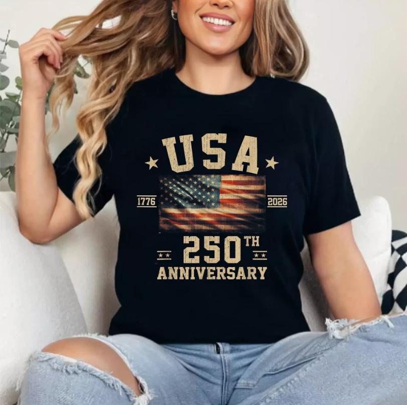 America 250 Patriotic USA Flag Independence Day Graphic Tee Unisex T-Shirt XXXL