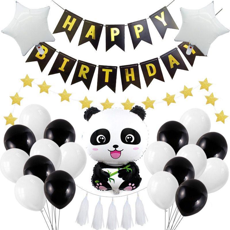 Cute Panda Balloon Set, Panda-shaped Birthday Party Theme Decoration