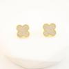 Retro styl Móda Temperament Náušnice čtyřlístek Luxusní univerzální lesklé náušnice s drahokamy Dámské náušnice