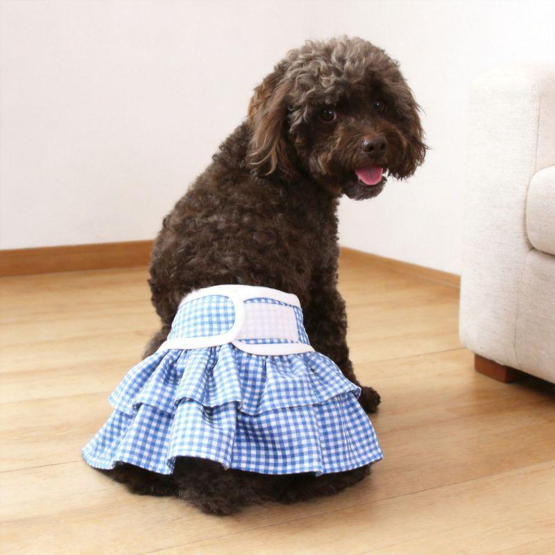 

Skirt-style Checkered Style Female Dog Sanitary Pants, Leak-proof, Breathable Menstrual Pants, Anti-harassment Safety Pants XS синій