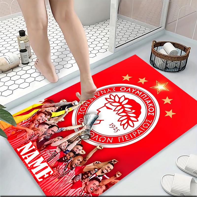 Custom Name Olympiacos Champions Celebration Carpet Rug Customizable Soft Washable Anti-Slip Home Living Room Sofa Mats Personalized Rug. 0909217