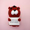 Mini Cute Positive Energy Bear Hug Pocket Dolls Handmade Wool Animal Knitting Desktop Ornaments Christams Gift Home Room Decor