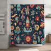 Colorful Space Ship Pattern Shower Curtain Bathroom Decorations for Children's Room 3D Printed Waterproof Home Textiles Modern A