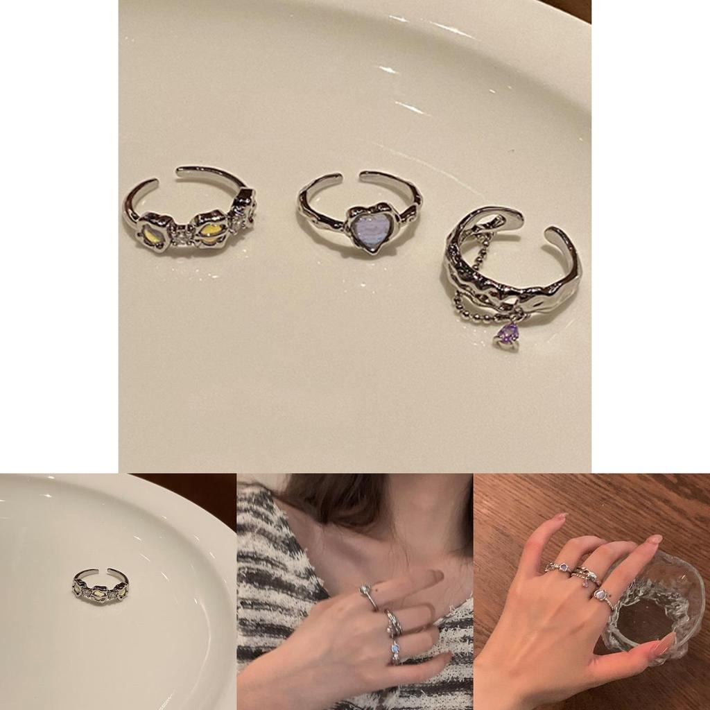 Unique Heart-shaped Copper Ring With Adjustable Open Design For Women Fashion Jewelry