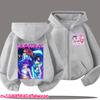 Modischer Anime Grafik Reißverschluss Hoodie Kinder Kapuzenpullover Jungen Mädchen Frühling Herbst Lässige Streetwear Jacke Kinderkleidung
