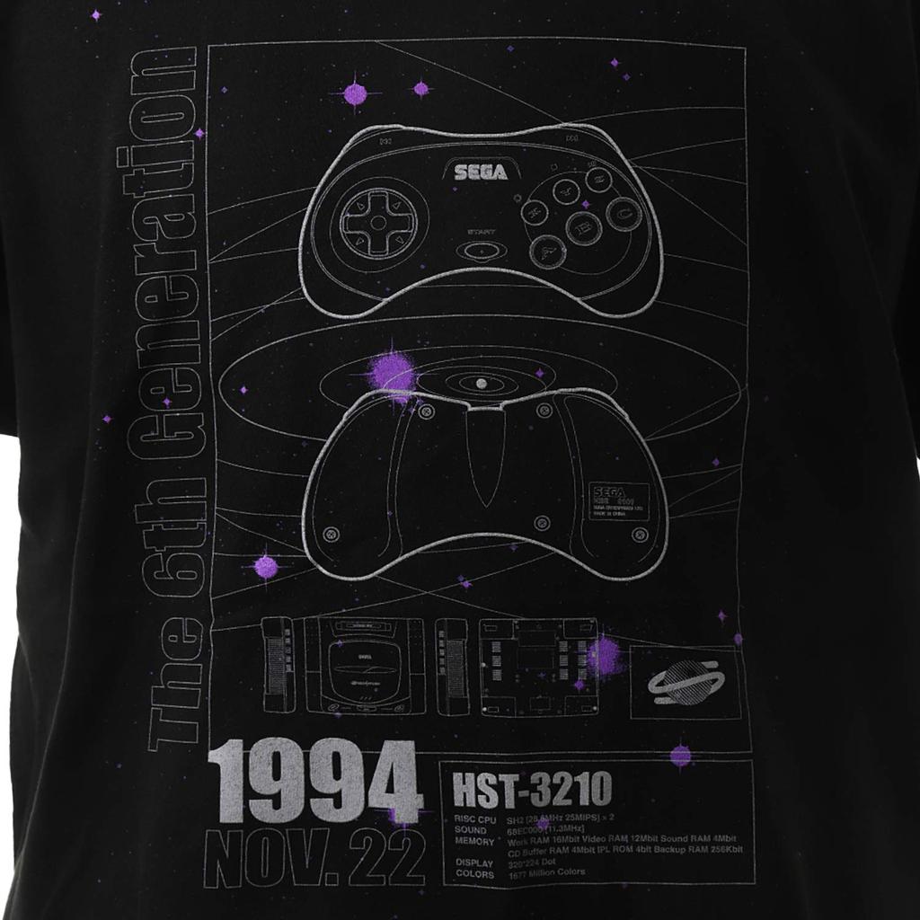 Sega 60th Anniversary Black Small Licensed Graft Gaming Life T-Shirt (Sega Saturn) - [Officially Product] GGL017-BLK-S